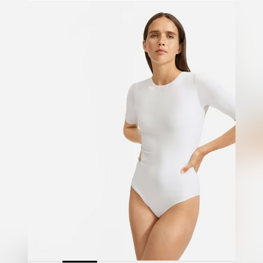 Everlane White Short-Sleeve Bodysuit